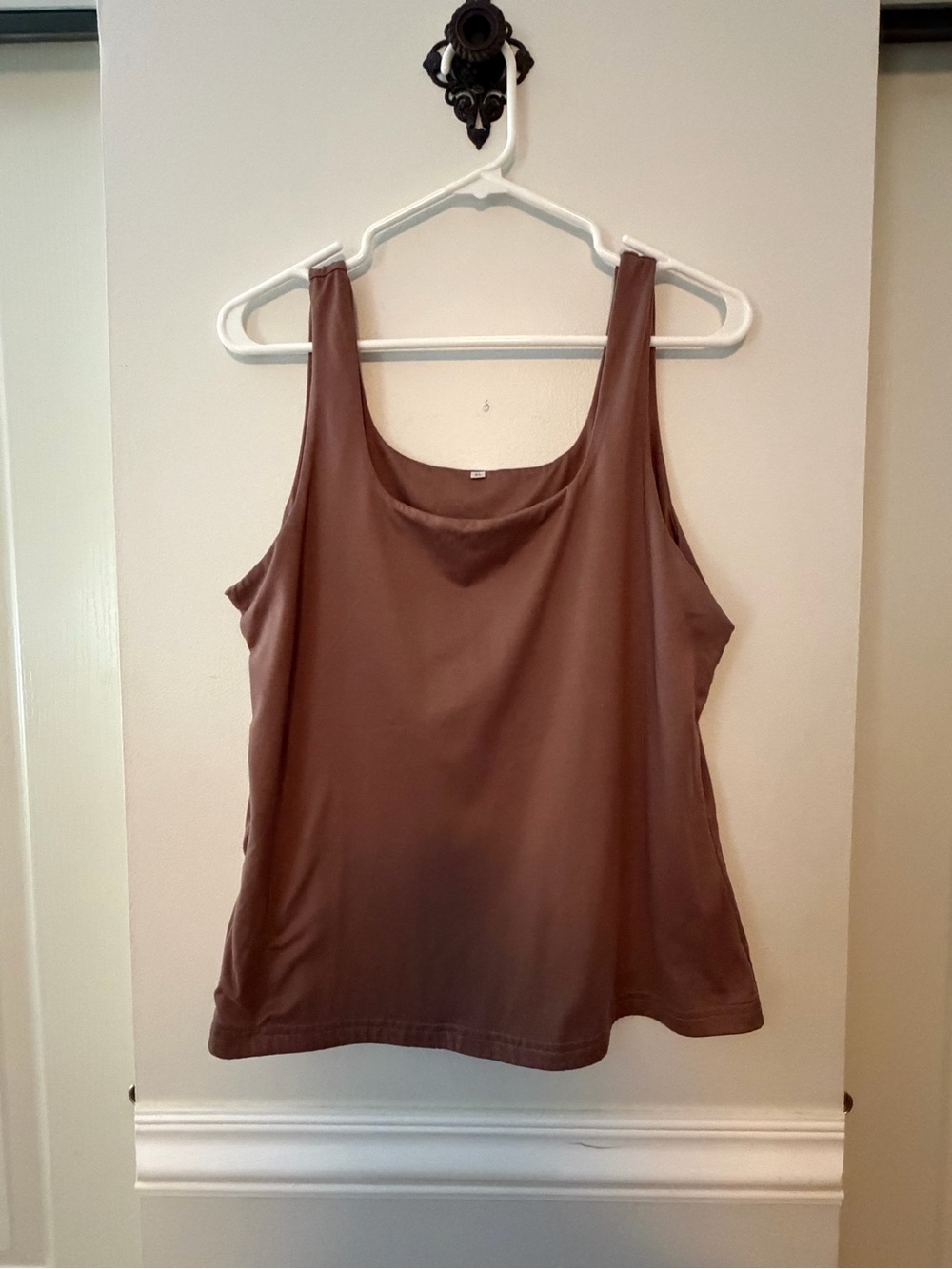 Scoop Neck Tank Top in Brownish Mauve